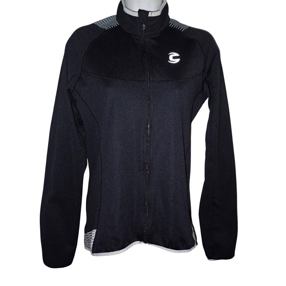 Cannondale Womens Full Zip Cycling Jacket Black Size M Lightweight Reflective
